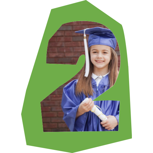 Number two with preschool graduate